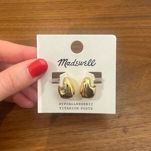 NWT Madewell Mini Statement Square Sculptural Earrings